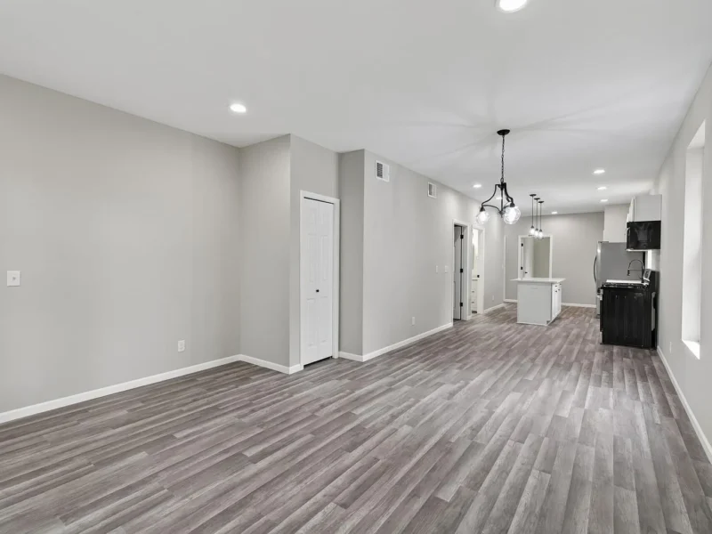 Open living space looking toward the kitchen