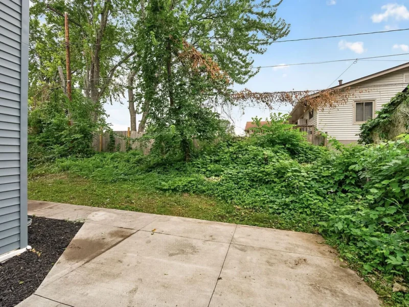 Back yard beside the house
