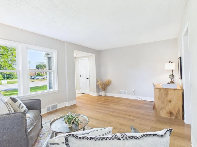 Living space with seating and a window